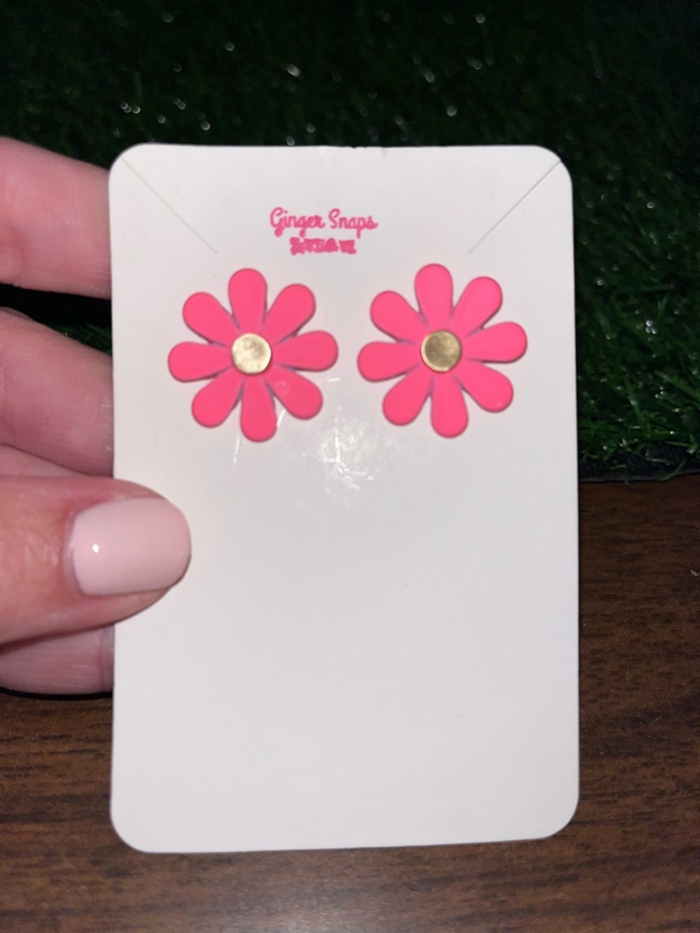 Pink Daisy Stud Earrings